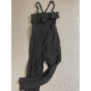 Madewell Womens Jumpsuit Black‎ Sleeveless Lightweight Pockets ruffle size XS